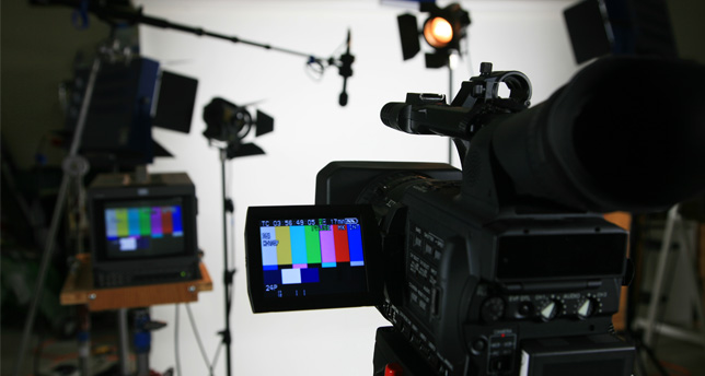 Studio setup with video camera