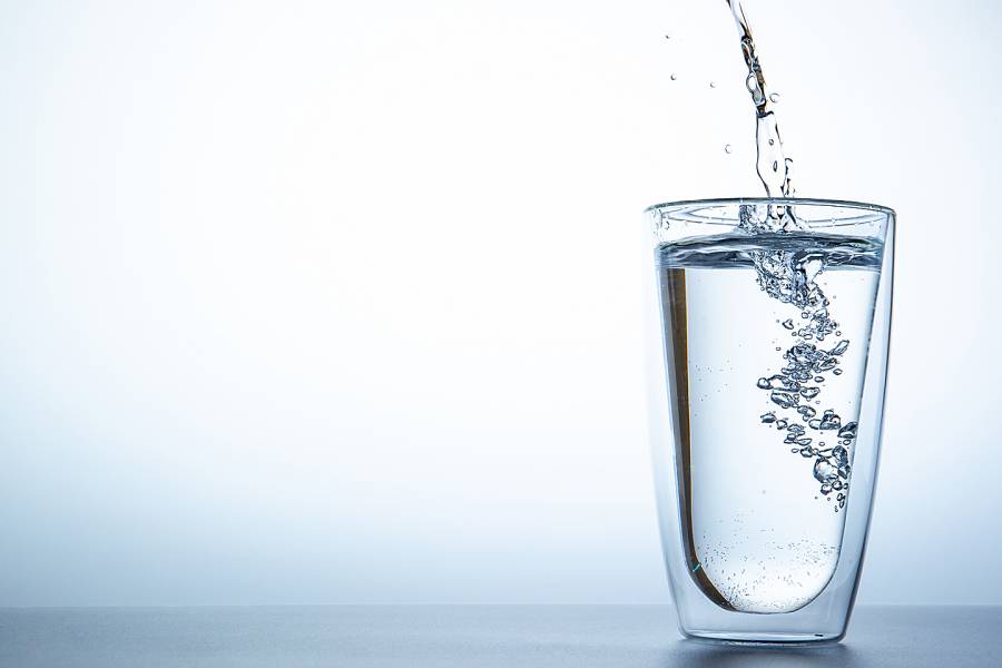 A glass of water