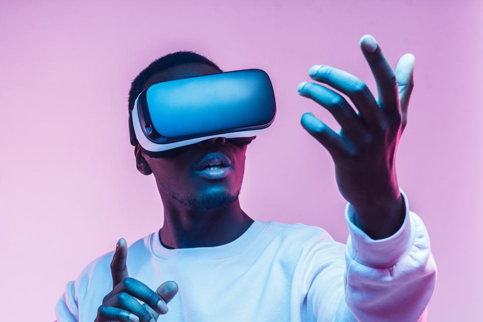 A man wearing a VR headset