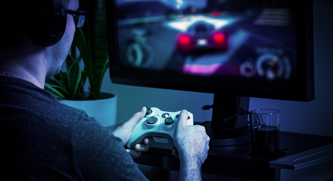 Someone playing video games