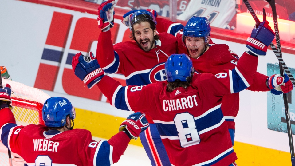 Montreal Canadiens celebrating