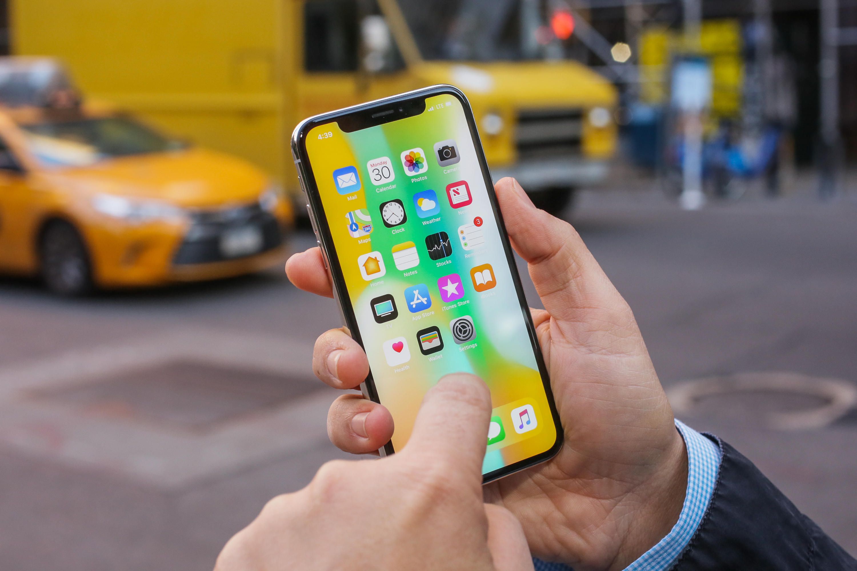 Someone using an iPhone