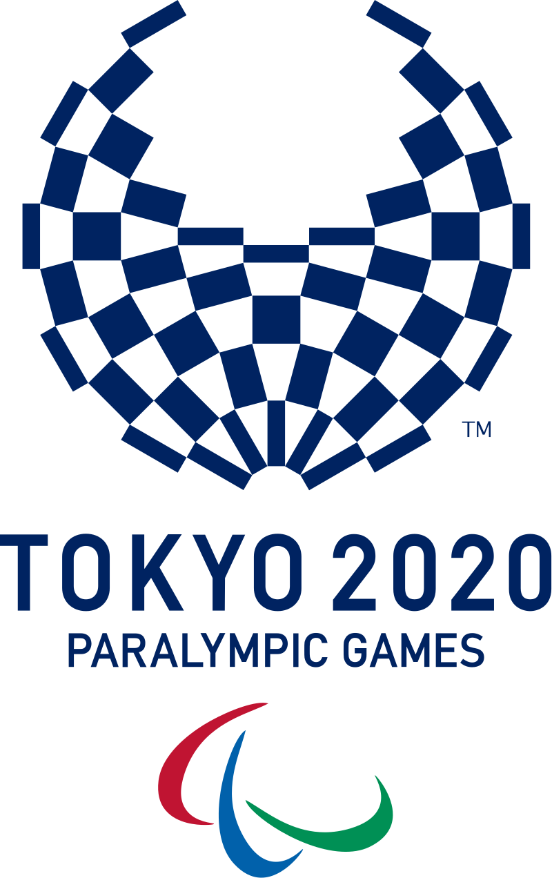 The Tokyo 2020 logo: a checkered up-turned crescent at the top with the words "Tokyo 2020 Paralympic Games" underneath
