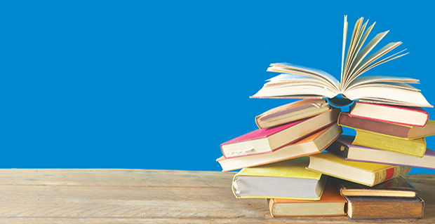 Books on a table