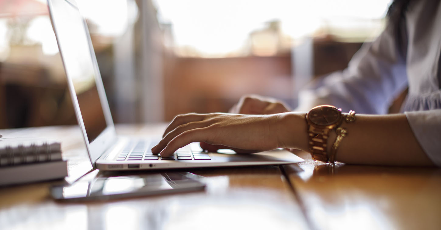 A person working on a laptop