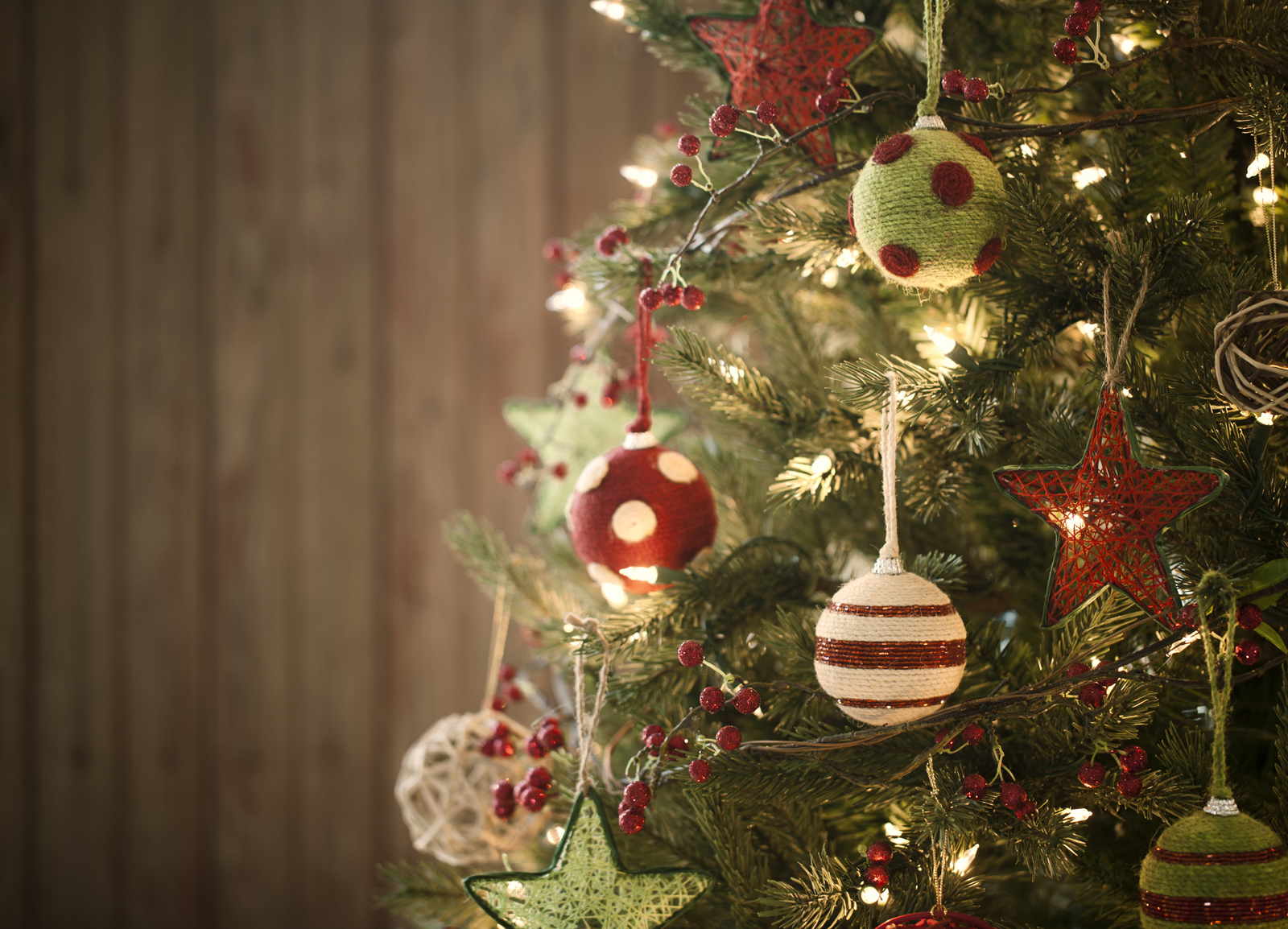 A lit up Christmas tree