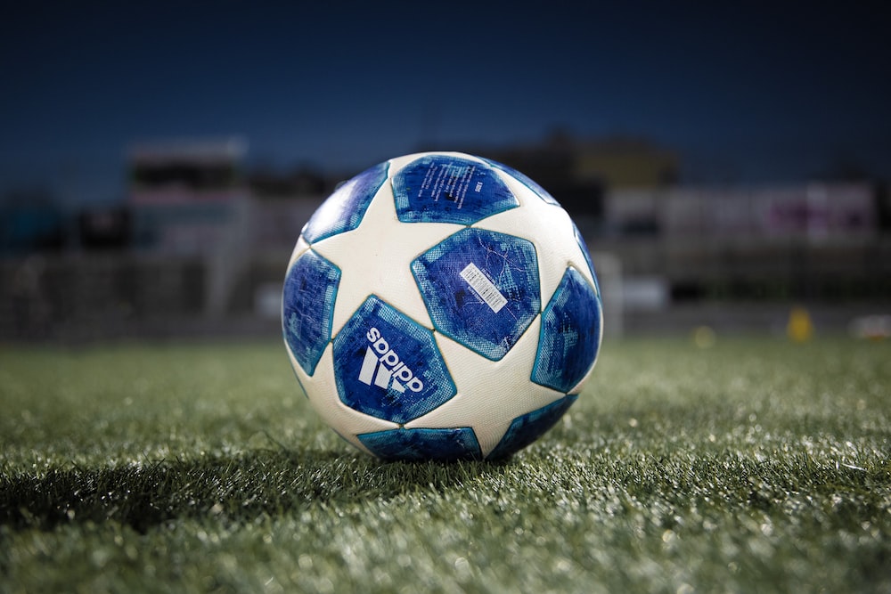 A soccer ball on a field