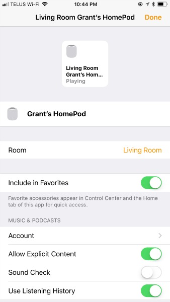 Grant Hardy's HomePod screen.