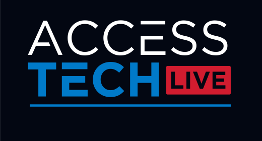 The image shows the text “ACCESS TECH LIVE” in a modern font on a dark background. “ACCESS” is in white, “TECH” is in blue, and “LIVE” is in red within a red box. A thin blue line separates “ACCESS TECH” from the bottom portion, adding a sleek and professional touch to the design.